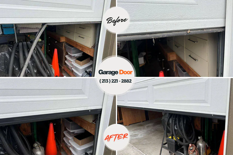 Before and after: garage door repair Paoli, PA